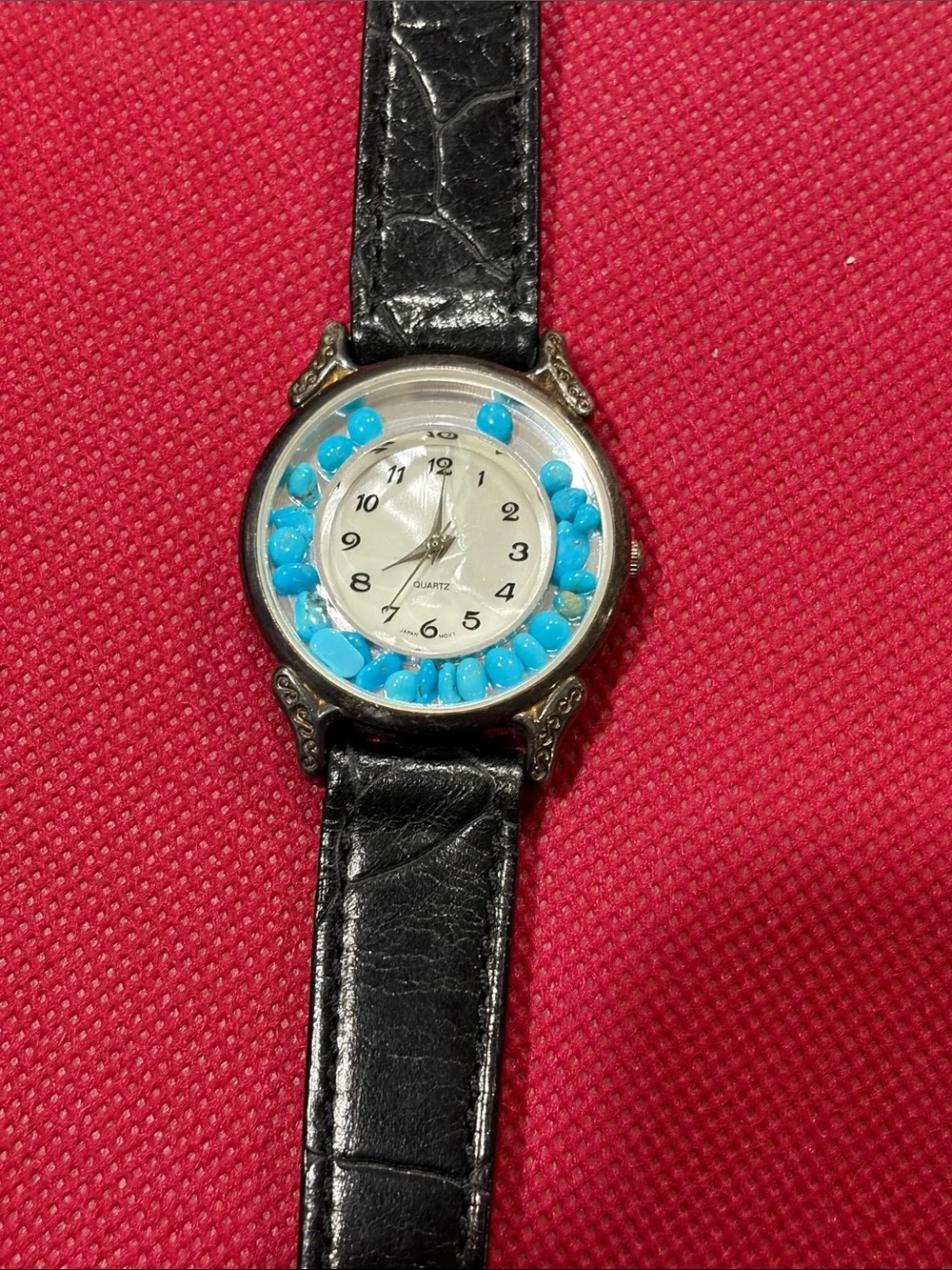 VTG Quartz Wristwatch with real Turquoise Accents